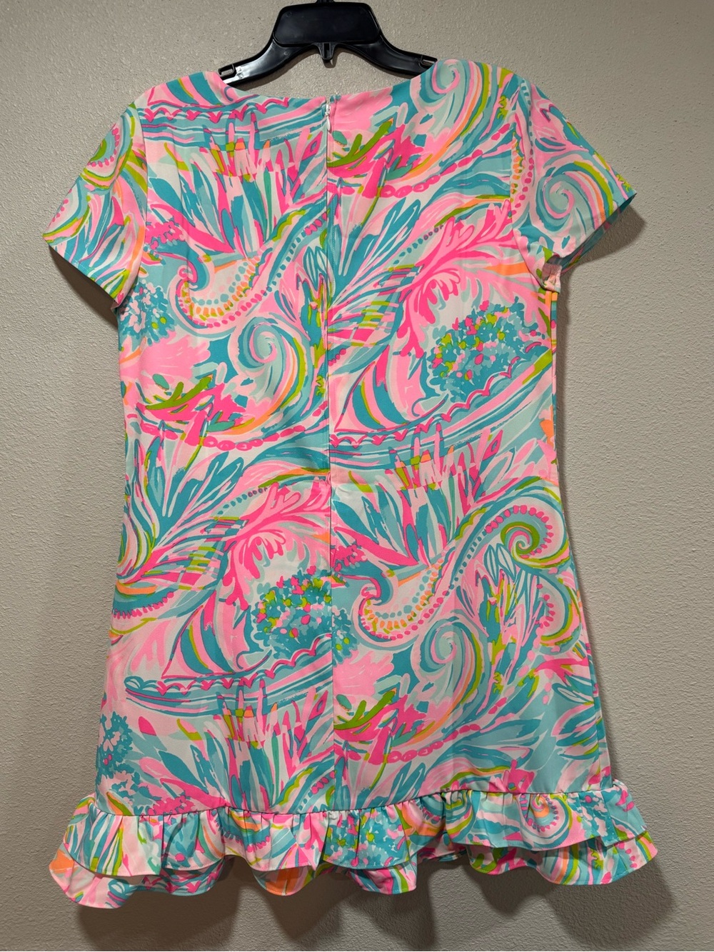 NWT Lilly Pulitzer Masey Short Sleeve Romper in Carnivale Coral size 14 NWT - Picture 4 of 9
